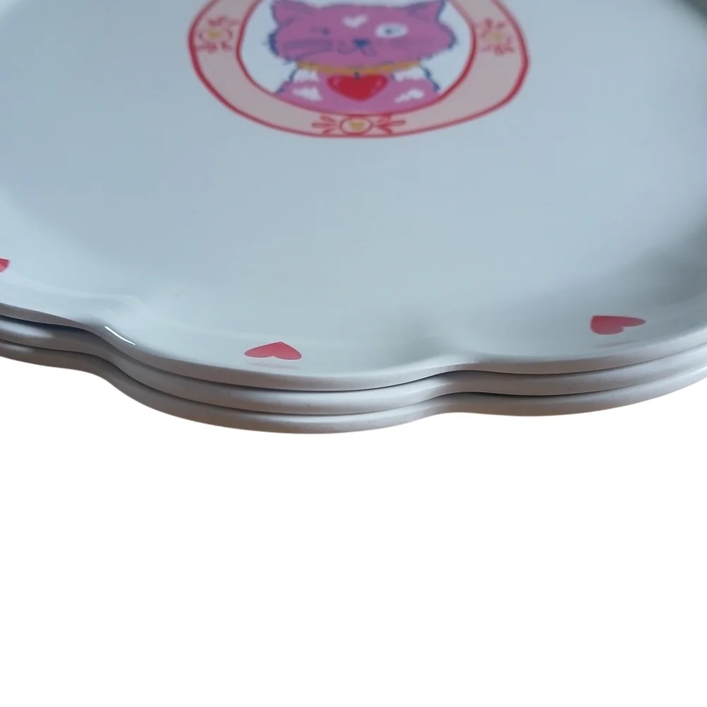 Set of 2 Target Pillowfort Plate Cat Design Bamboo & Melamine BPA Free 10.5